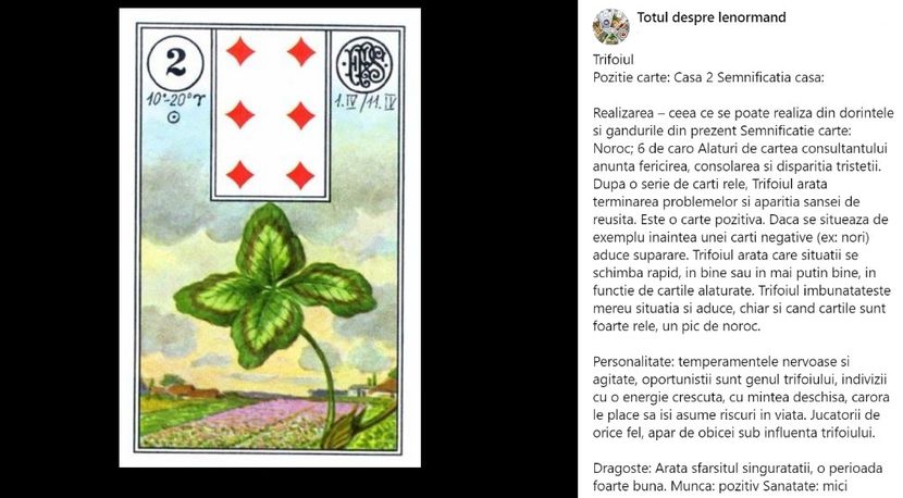 trifoi - Carti tarot lenoermand gratis cartea totul despre lenormand