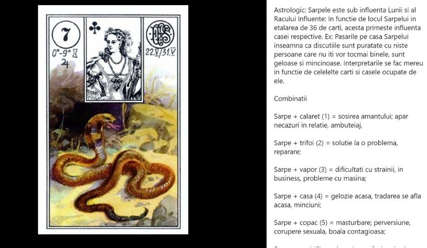 sarpe - Carti tarot lenoermand gratis cartea totul despre lenormand