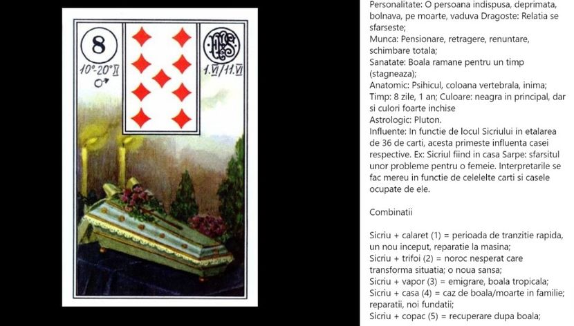 sicriu - Carti tarot lenoermand gratis cartea totul despre lenormand