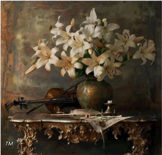 crini  in decor -45x43,1 cm-72 anchor - Diagrame pentru Goblen-Flori