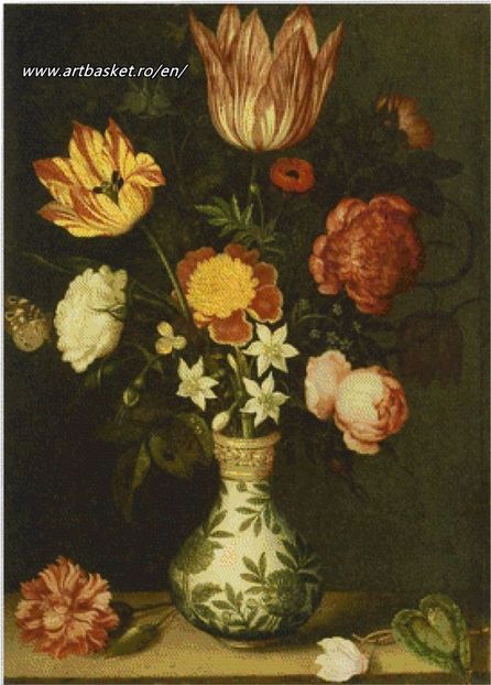 Lalele,bujori-27,2x38 cm-45 ancho - Diagrame pentru Goblen-Flori