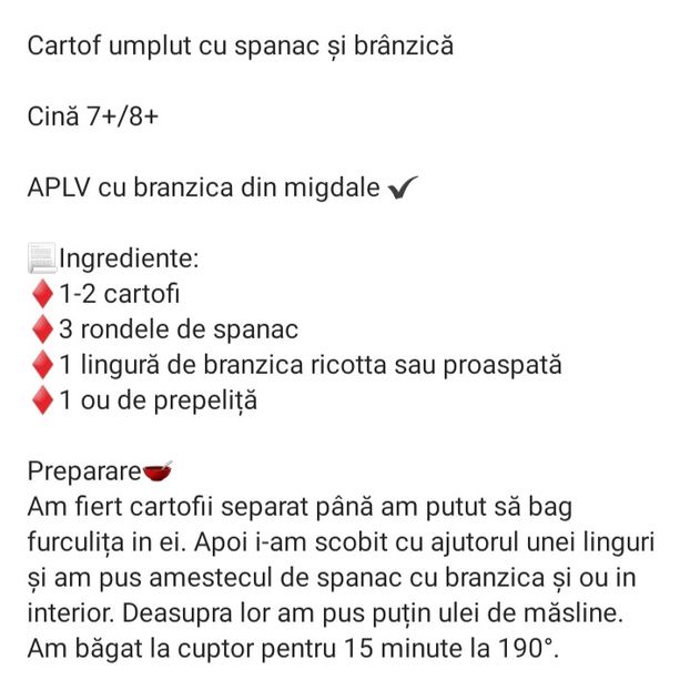  - Cartof umplut cu spanac si branzica