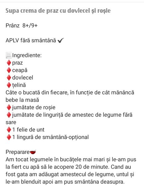  - Supa crema de praz cu dovlecel si rosie