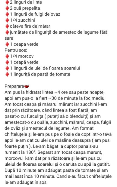  - Chiftelute din linte cu sos