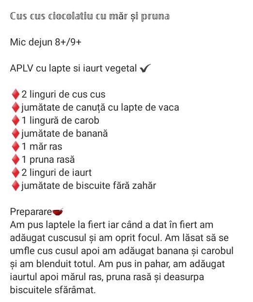  - Cus cus ciocolatiu cu mar si pruna