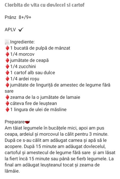  - Ciorbita de vita cu dovlecel si cartof