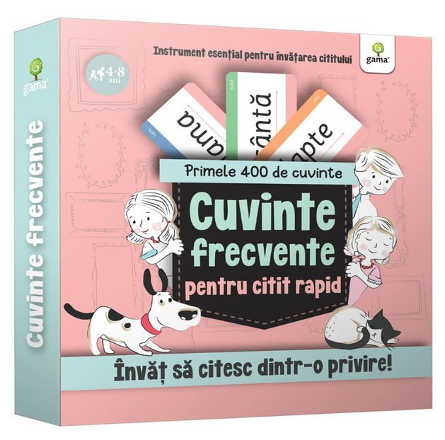 Kit Primele 400 de cuvinte frecvente de citit rapid 4-8 ani - Cuvinte frecvente - Învăț să citesc dintr-o privire