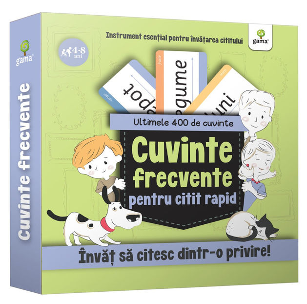 Kit Ultimele 400 de cuvinte frecvente de citit rapid 4-8 ani - Cuvinte frecvente - Învăț să citesc dintr-o privire