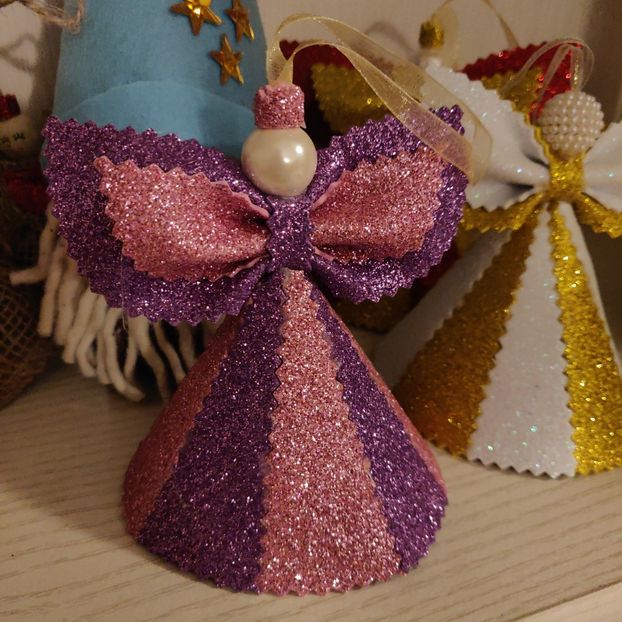 Ingerasi - carton gumat - Decor pentru bradul de Craciun