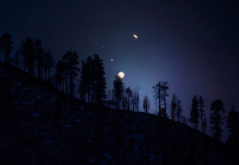22 dec. 2020 - Conjunctia Jupiter-Saturn - Luna - Soarele si norii - 2