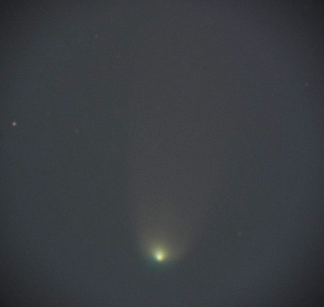 Cometa Leonard in seara de Craciun - 25 dec. 2021 - Luna - Soarele si norii - 2