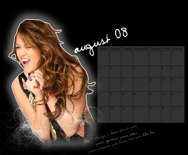 calendar2 - Calendare cu Miley si Hannah
