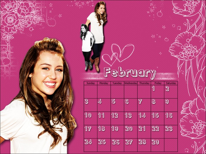 February - Calendare cu Miley si Hannah