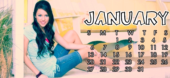 January - Calendare cu Miley si Hannah