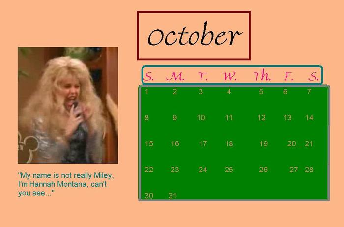 mileycaloct06 - Calendare cu Miley si Hannah