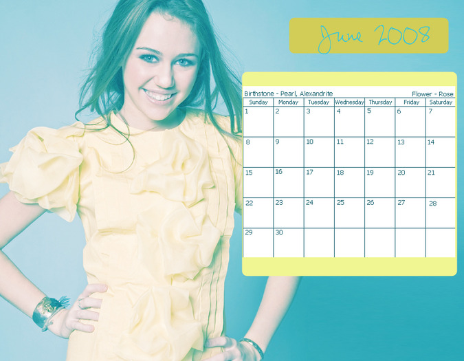mymostwantedjune2008calendar - Calendare cu Miley si Hannah