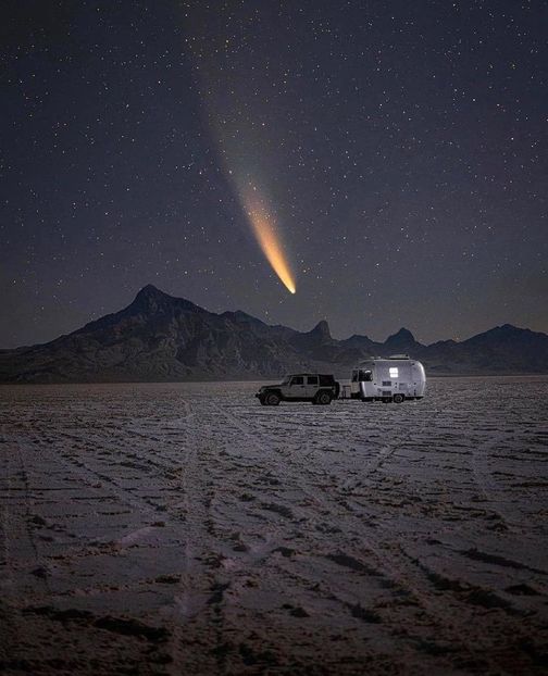 Comet Neowise, Salt Lake City, Utah - Luna - Soarele si norii - 3