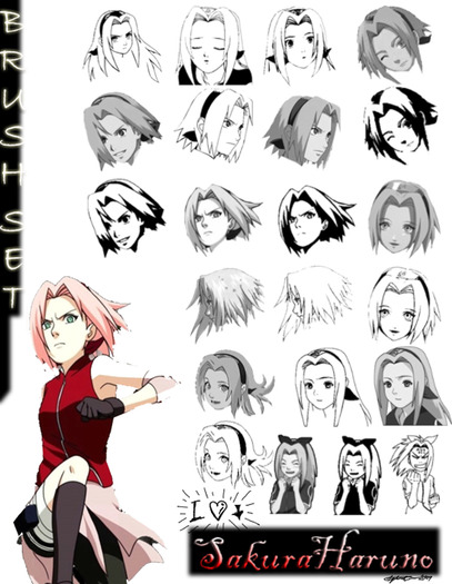 naruto_sakura_haruno_brush_set_by_kyle1281989