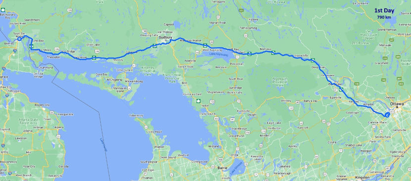 Day1 - Ottawa to Calgary by car