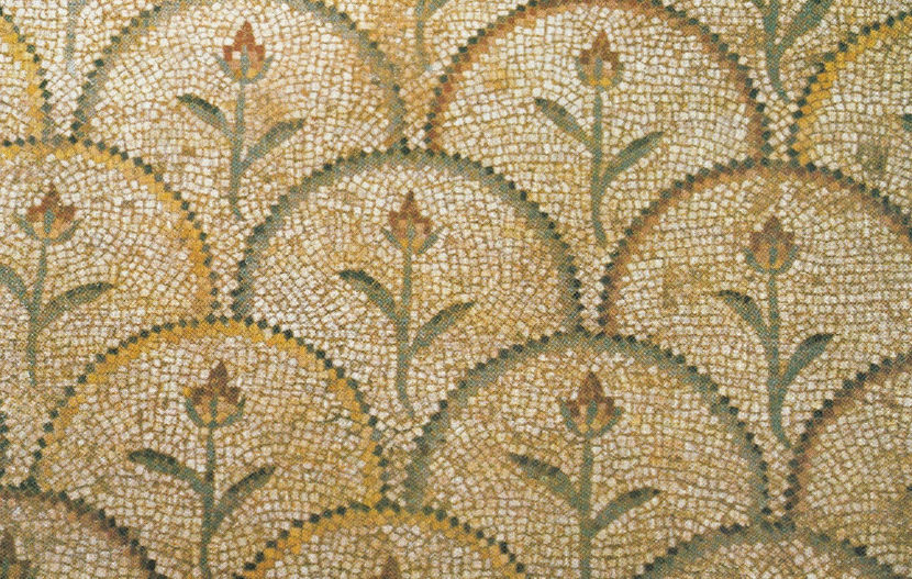 Piazza Armerina. Vila romană. Mozaic cu flori - Sicilia