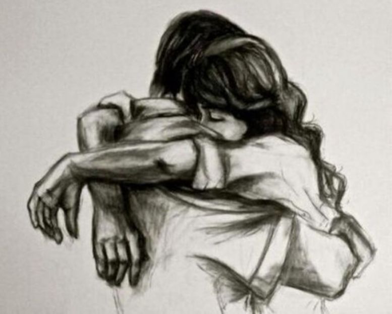 Romantic-Couple-Hugging-Drawings-and-Sketches-feature-image - - serenity