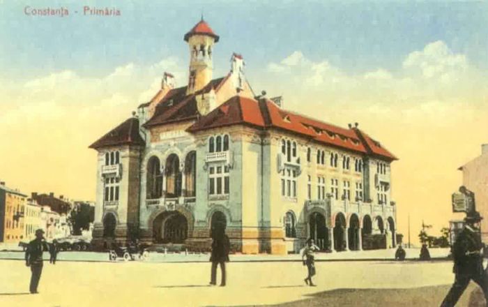 Piata Ovidiu - Primaria 1921