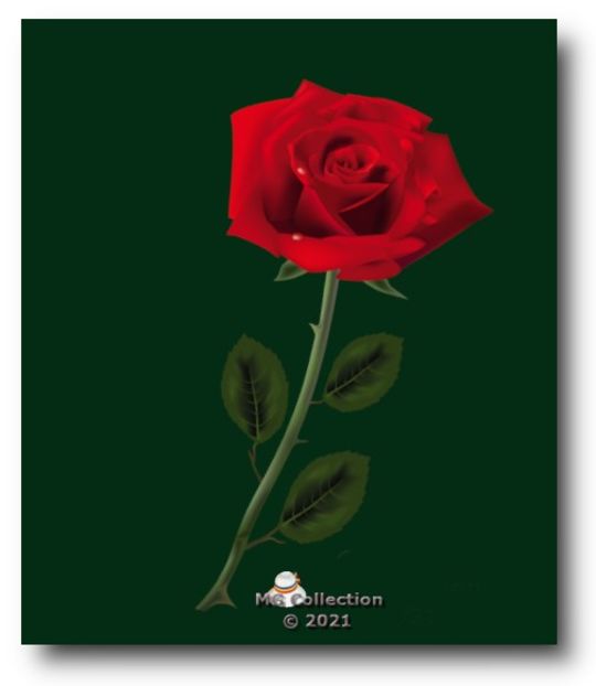 RED ROSE-GREEN2 - DECO ART
