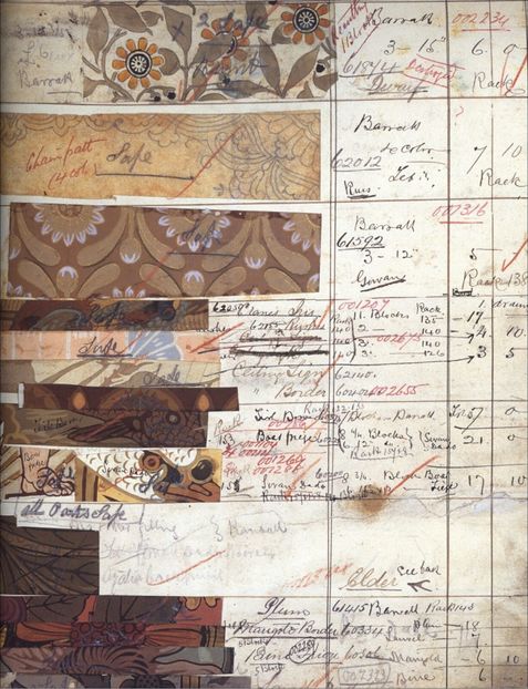 A page from the wallpaper notebooks of William Morris & Co. c. 1860s - Archive of our own from XI - XII