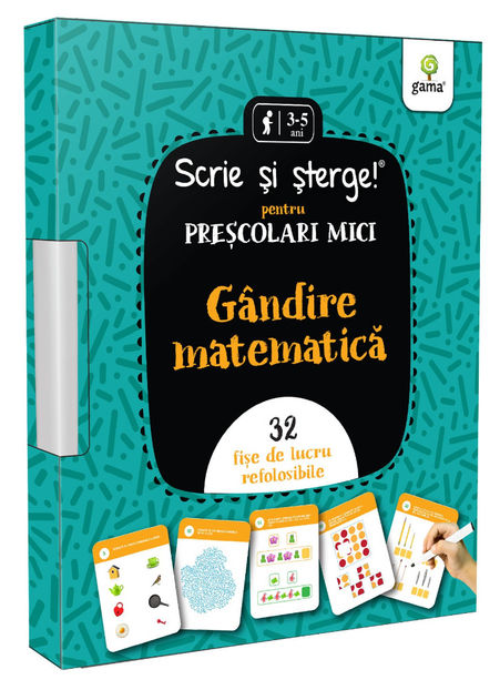 Gândire matematică • pentru preșcolari mici 3-5 ani - Scrie și șterge! Jumbo 3-8 ani