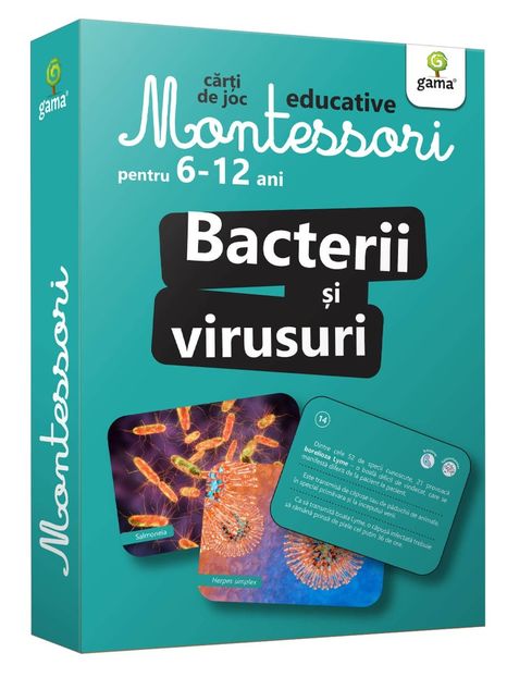 Bacterii și virusuri - Cărți de joc educative pentru copii de 6-12 ani