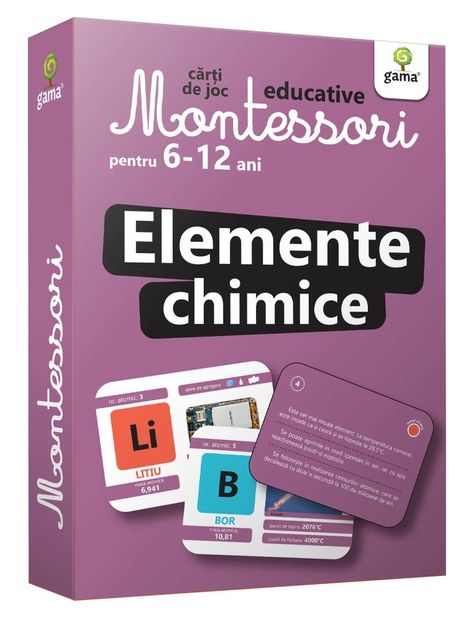 Elemente chimice - Cărți de joc educative pentru copii de 6-12 ani