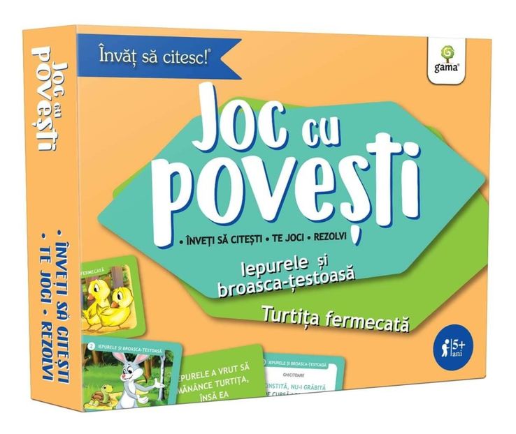 Iepurele și broasca-țestoasă • Turtița fermecată | 5-7 ani - Carduri pentru învățarea citirii 5-7 ani