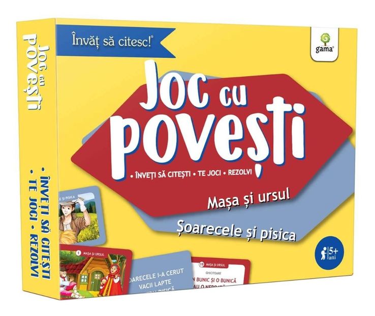 Mașa și ursul • Șoarecele și pisica | 5-7ani - Carduri pentru învățarea citirii 5-7 ani