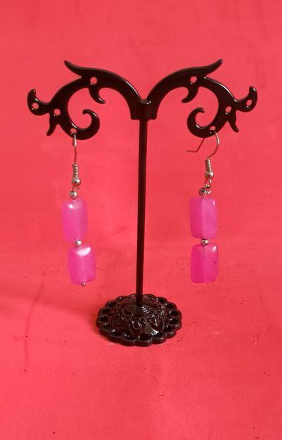 Cercei agat roz - Bijuterii handmade