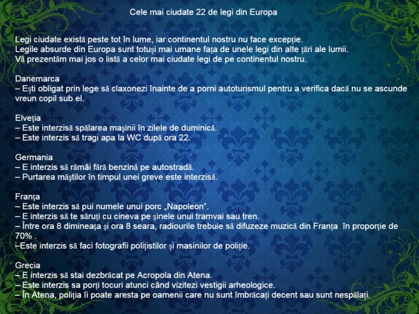 Cele mai ciudate 22 legi din Europa - Curiozități