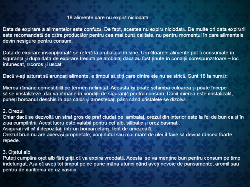 18 alimente care nu expira niciodata - Curiozități