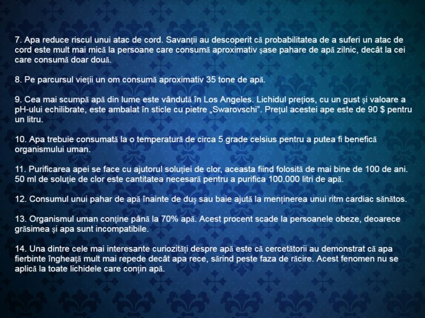 22 de curiozitati despre apa - Curiozități