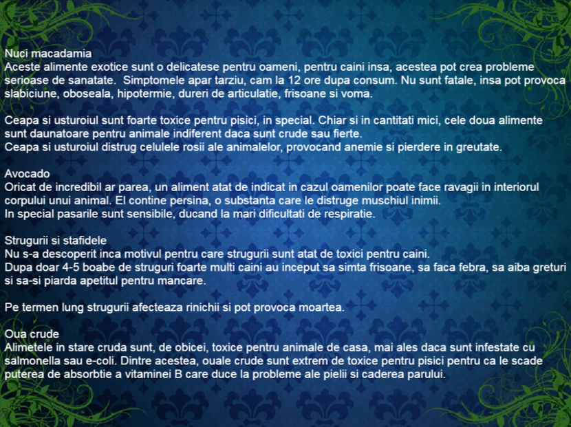 10 alimente toxice pentru animale - Curiozități