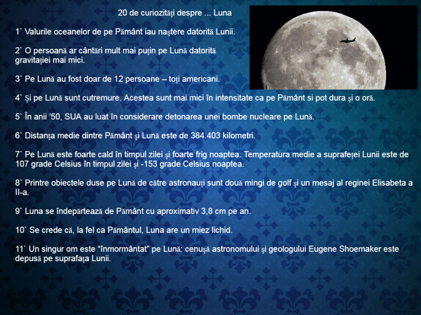 20 de curiozitati despre ... Luna - Curiozități