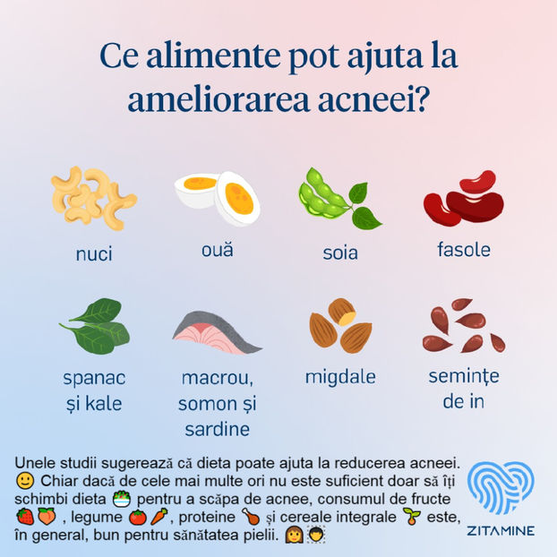 Ce alimente pot ajuta la ameliorarea acneei? - Vitamine