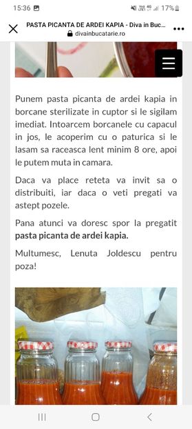 Screenshot_20230802_153610_Facebook - Pasta picanta de ardei kapia la borcan pentru iarna