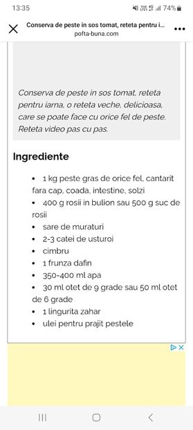 Screenshot_20230814_133500_Facebook - Conserva de peste in sos tomat la borcan pentru iarna