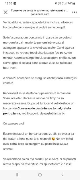 Screenshot_20230814_133516_Facebook - Conserva de peste in sos tomat la borcan pentru iarna