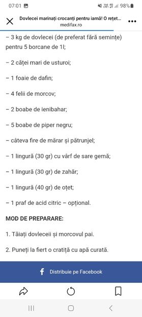 Screenshot_20230824_070125_Facebook - Dovlecei marinati crocanti la borcan pentru iarna