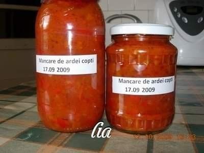  - Mancare de ardei kapia copti la borcan pentru iarna