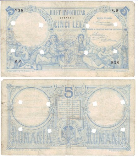 1877 5 Lei - Catalog Bancnote