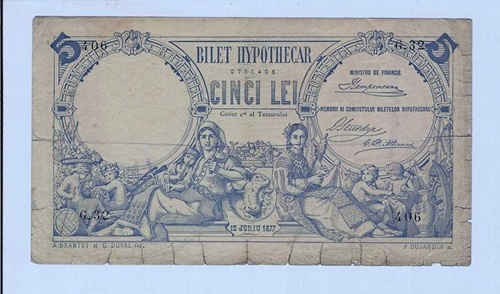 1877 5 Lei F - Catalog Bancnote