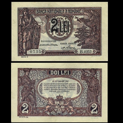 1937 2 Lei - Catalog Bancnote