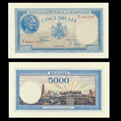 1943 5000 Lei - Catalog Bancnote