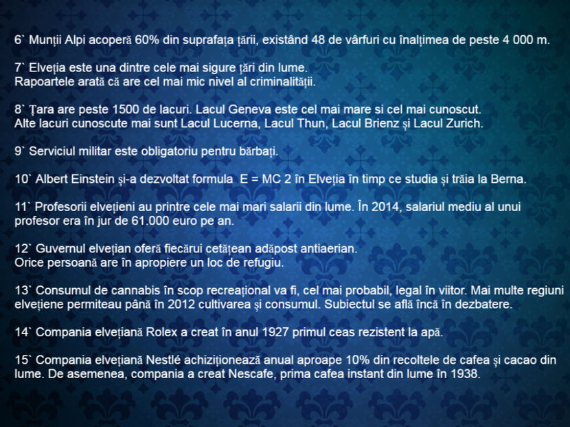 20 de curiozitati despre Elvetia - Curiozități